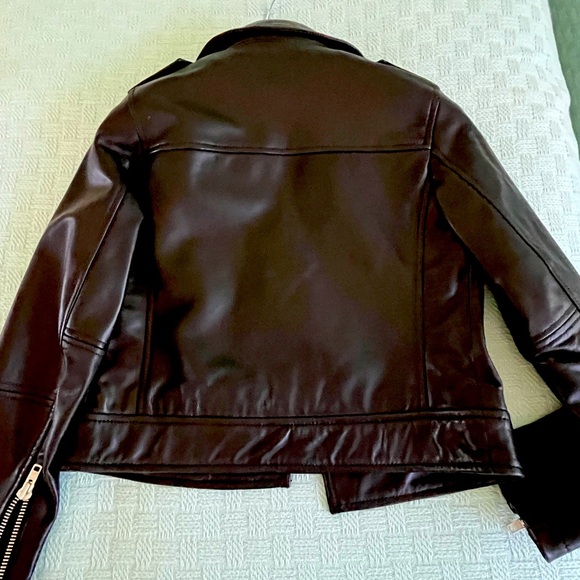 Boden Morleigh Jacket Black Leather EUC Biker Moto Zippers Cropped UK 10 - Picture 6 of 16